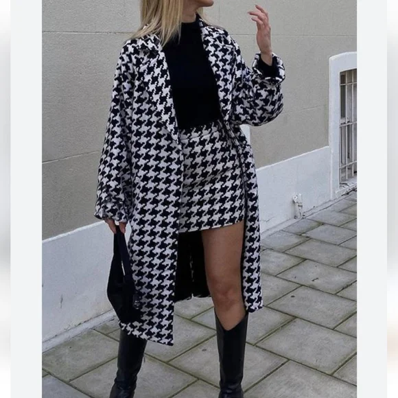 H&M Skirts H M Houndstooth Mini Skirt Poshmark